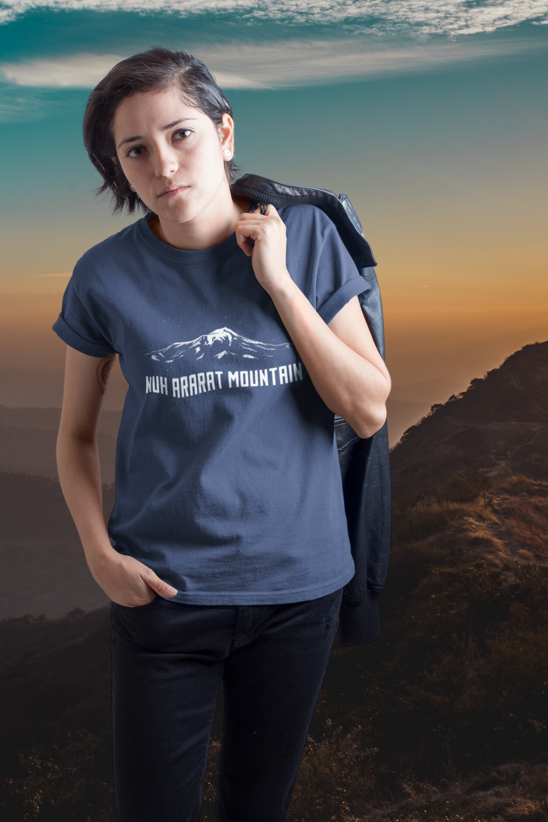 Nuh Ararat Mountain Printed T-Shirt For Women - WowWaves - 3