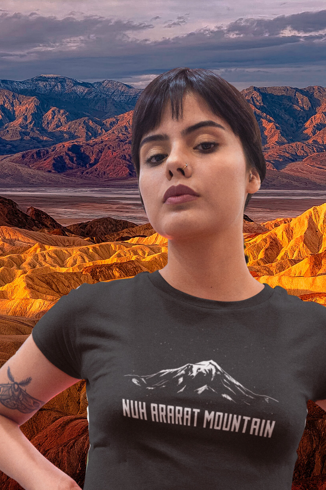Nuh Ararat Mountain Printed T-Shirt For Women - WowWaves - 6