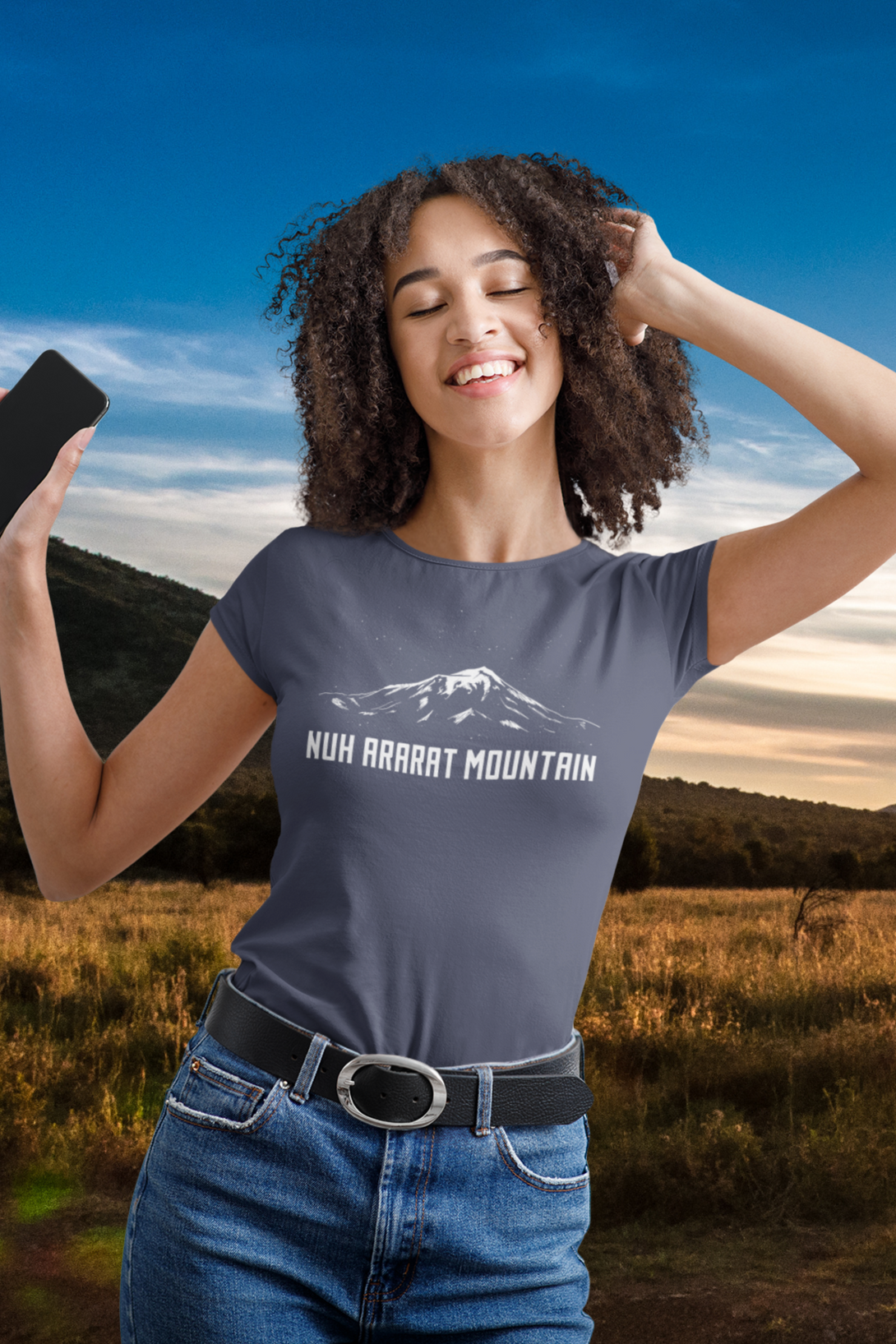 Nuh Ararat Mountain Printed T-Shirt For Women - WowWaves