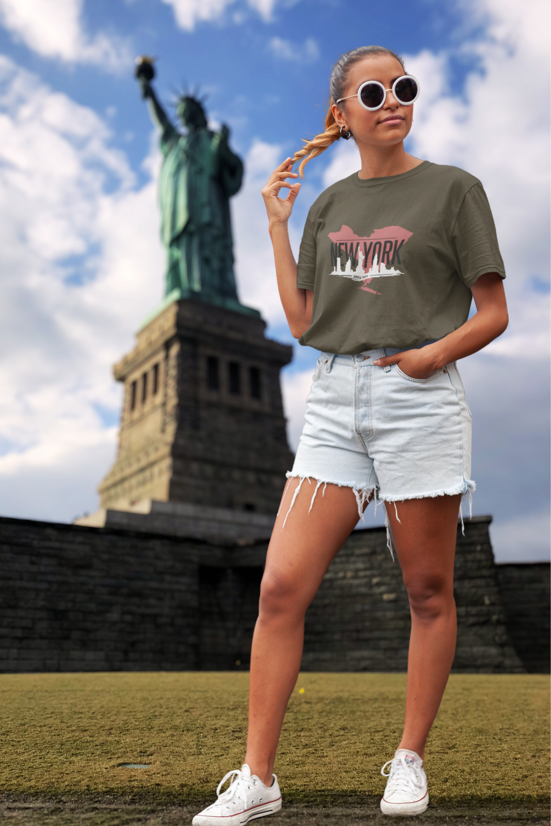 Nyc Skyline Printed T-Shirt For Women - WowWaves - 4