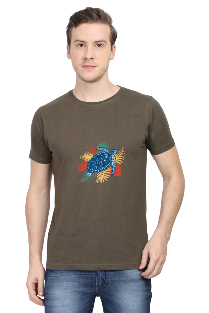 Tropical Sea Turtle Printed T-Shirt For Men - WowWaves - 12
