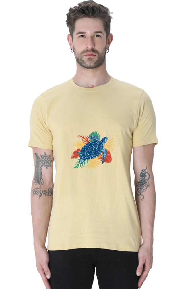 Tropical Sea Turtle Printed T-Shirt For Men - WowWaves - 14