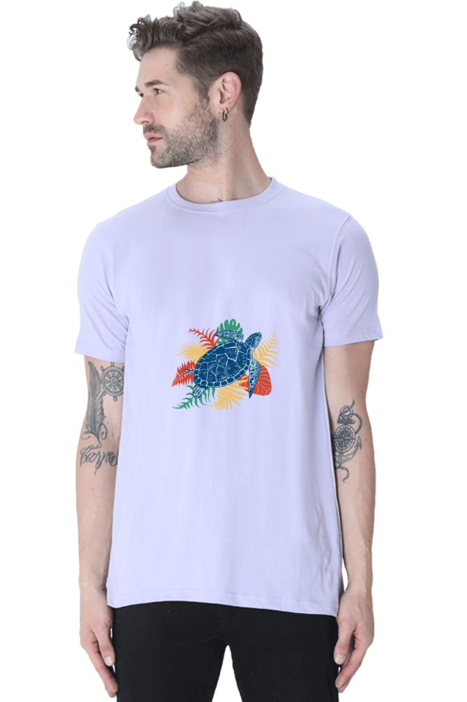 Tropical Sea Turtle Printed T-Shirt For Men - WowWaves - 15