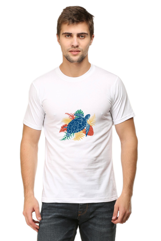 Tropical Sea Turtle Printed T-Shirt For Men - WowWaves - 11