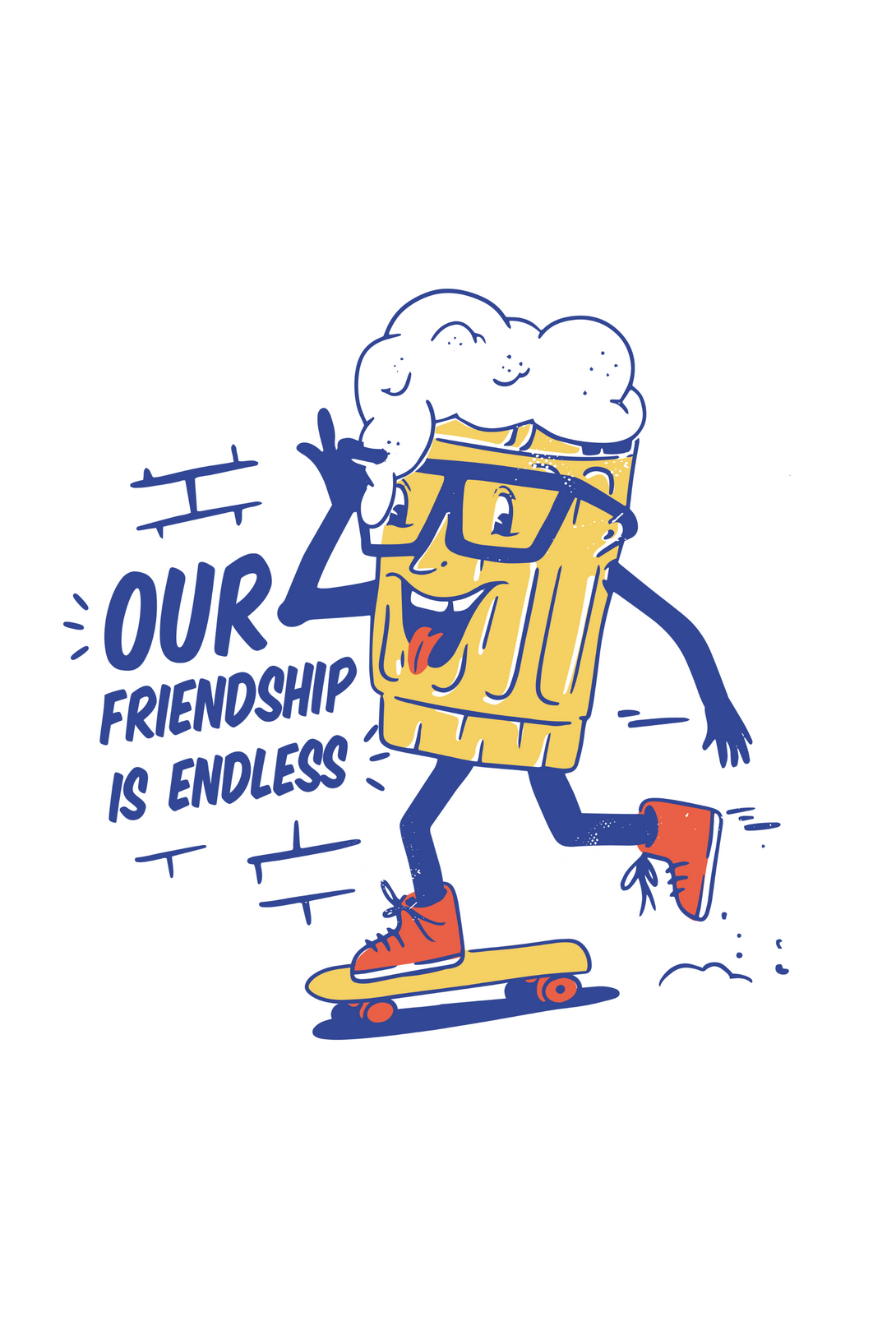 Our Friendship Is Endless Printed Oversized T-Shirt For Men - WowWaves - 1