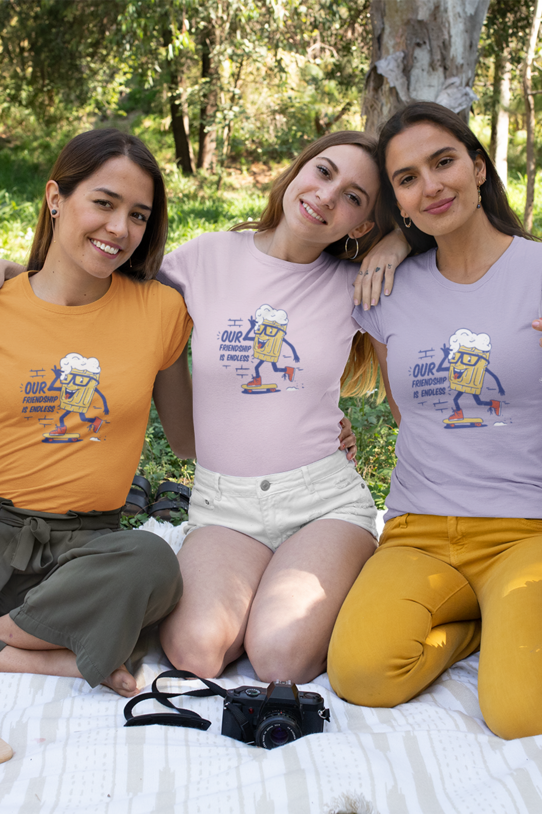 Our Friendship Is Endless Printed T-Shirt For Women - WowWaves - 4