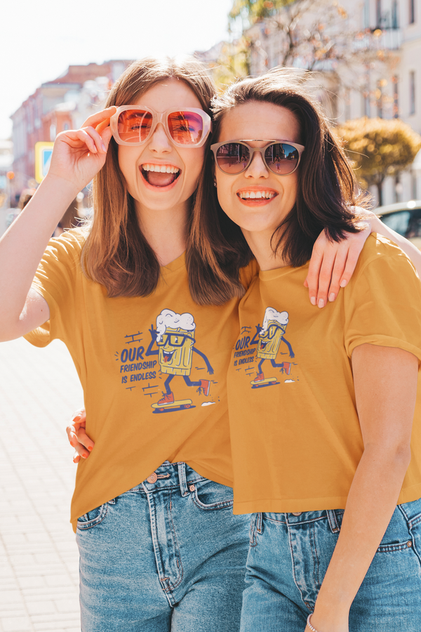 Our Friendship Is Endless Printed T-Shirt For Women - WowWaves