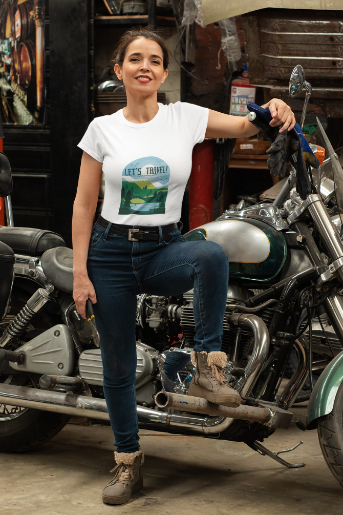 Let'S Travel Printed T-Shirt For Women - WowWaves - 5