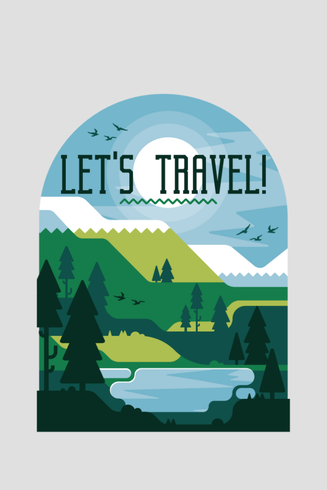 Let'S Travel Printed T-Shirt For Women - WowWaves - 1