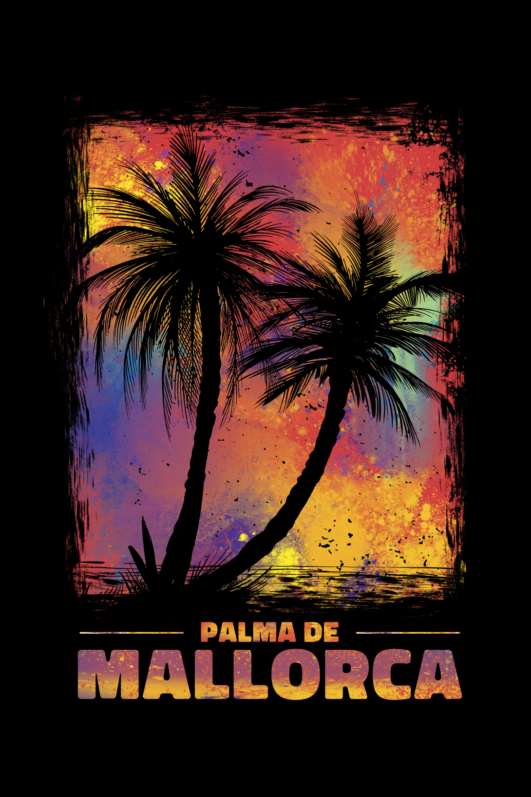 Palma De Mallorca Printed Scoop Neck T-Shirt For Women - WowWaves - 1