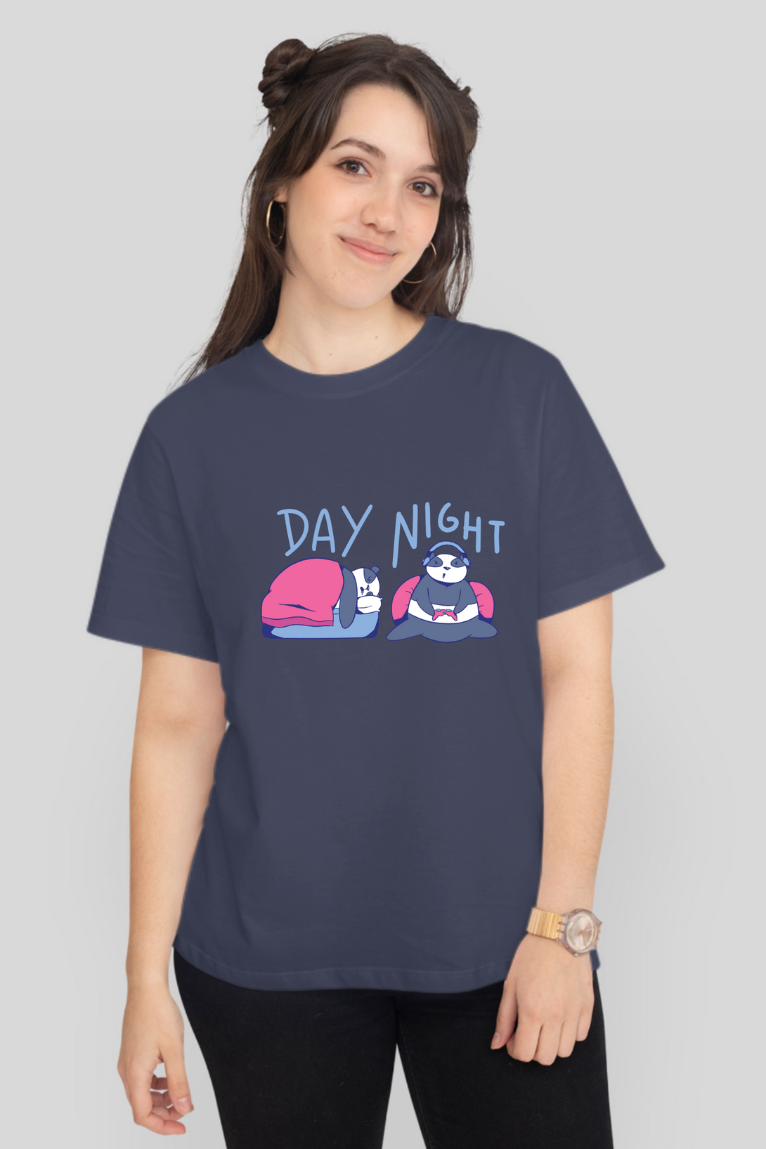 Panda Gamer Printed T-Shirt For Women - WowWaves - 8
