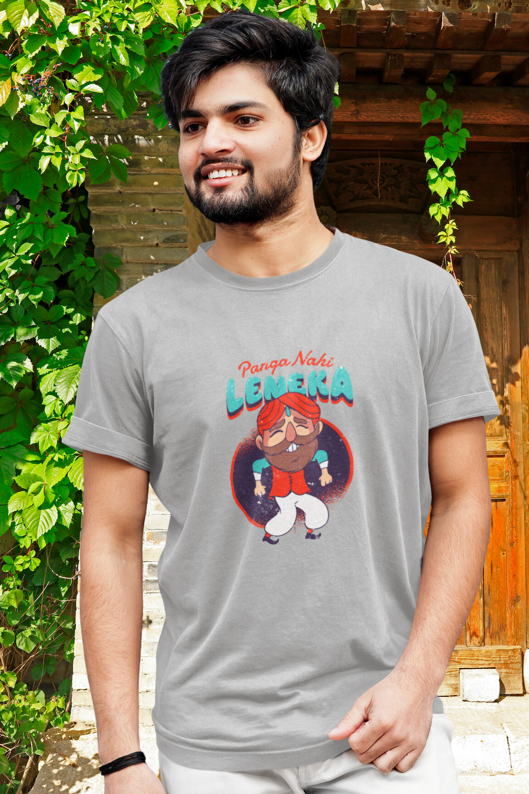 Panga Nahi Leneka Printed T-Shirt For Men - WowWaves - 5