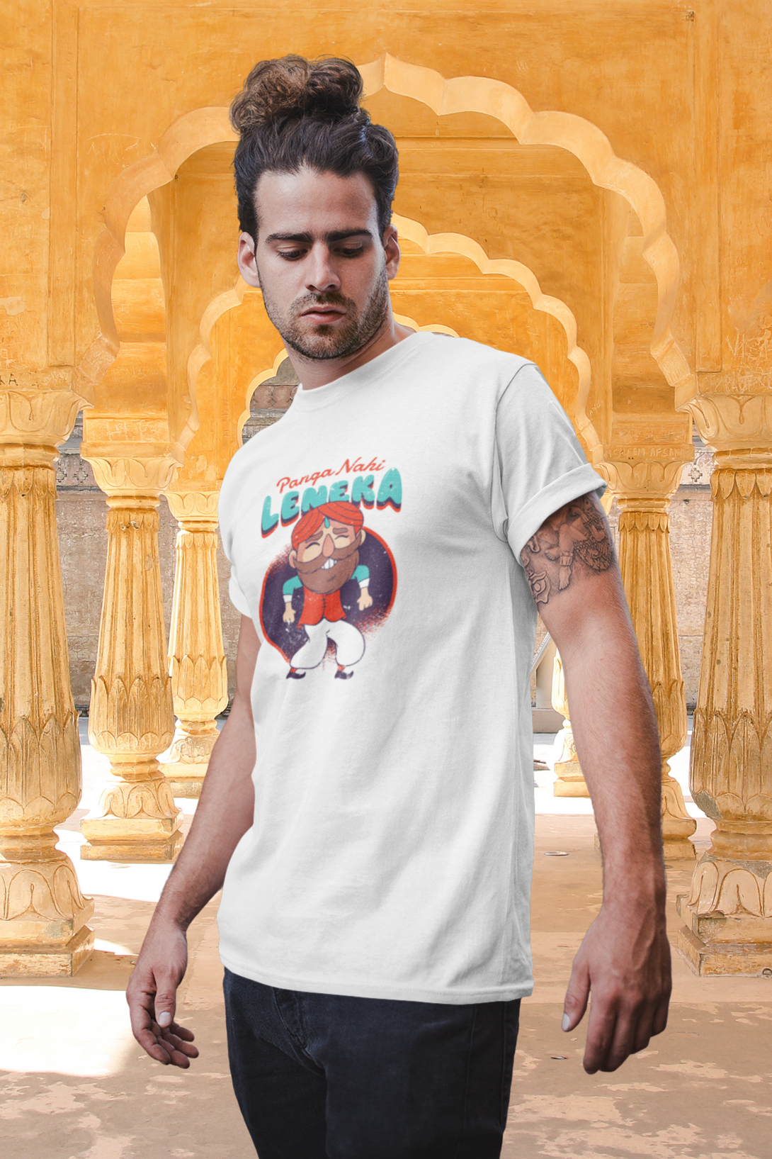 Panga Nahi Leneka Printed T-Shirt For Men - WowWaves - 8