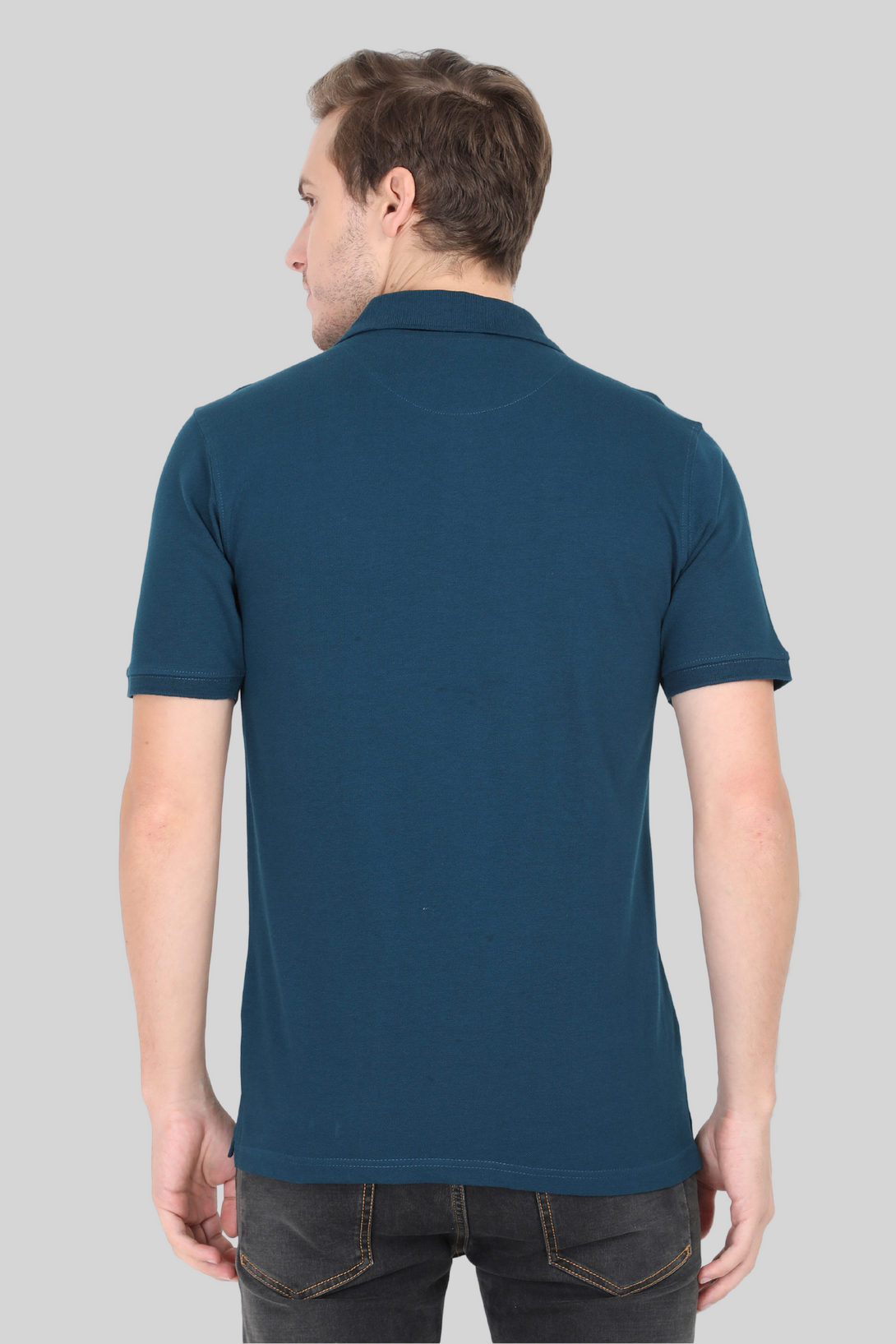 Petrol Blue Polo T-Shirt For Men - WowWaves - 6