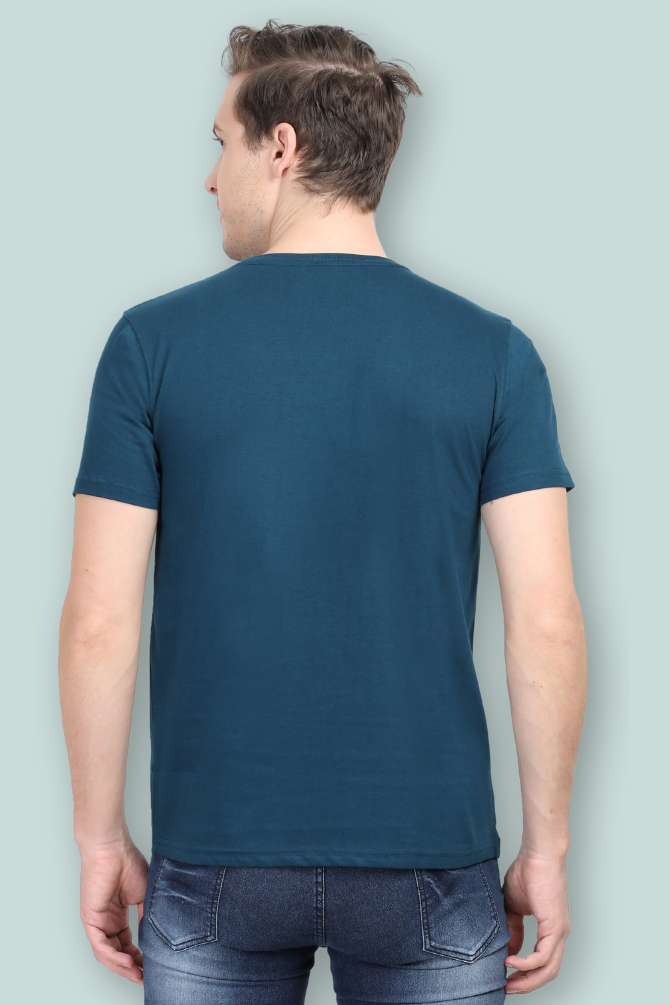 Petrol Blue T-Shirt For Men - WowWaves - 6