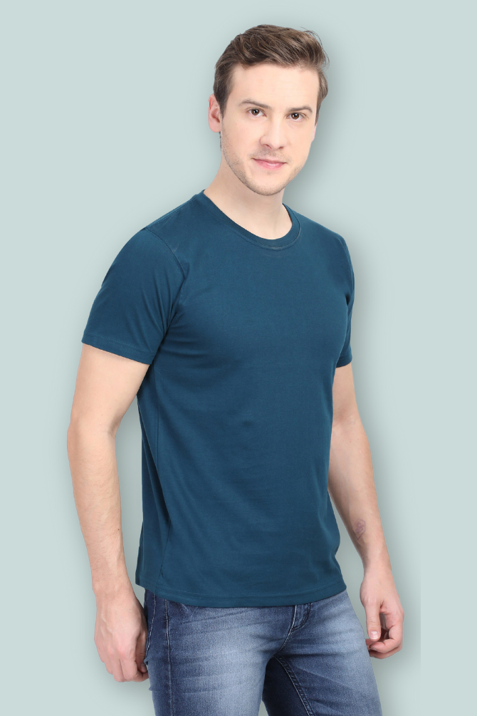 Petrol Blue T-Shirt For Men - WowWaves - 2