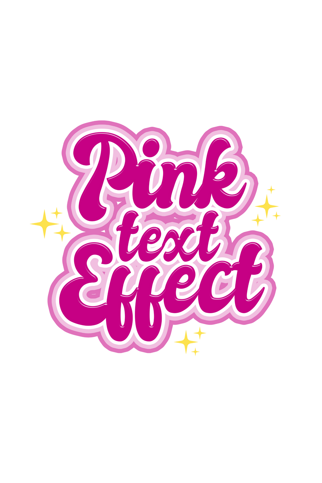 Pink Text Effect Printed T-Shirt For Women - WowWaves - 1