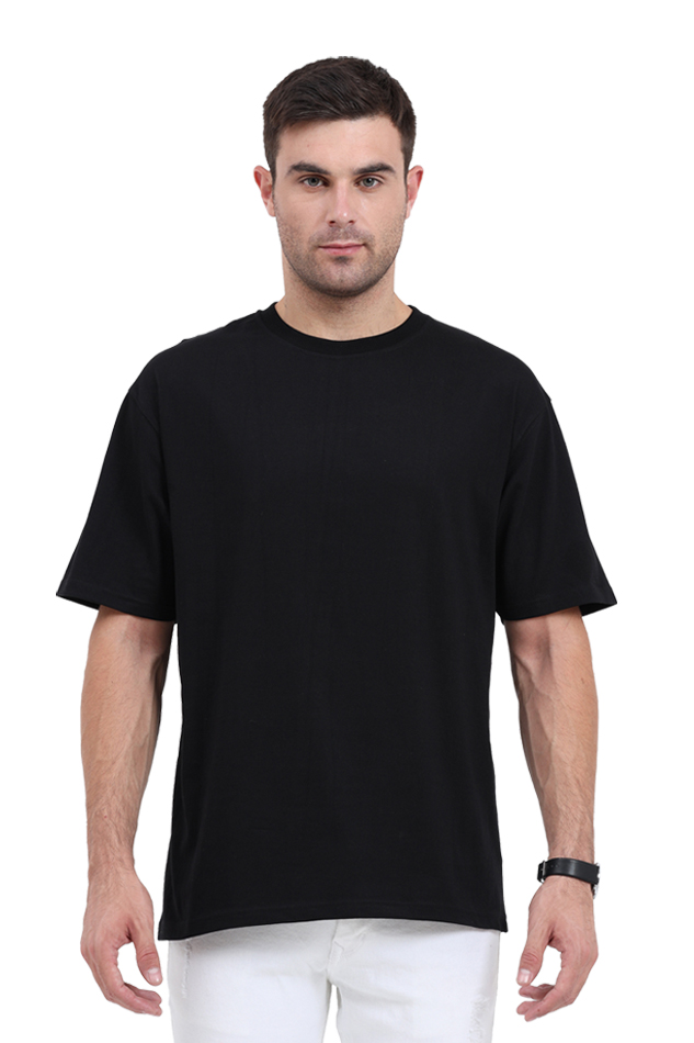 Plain Black And White Oversized T Shirt For Men - WowWaves - 1