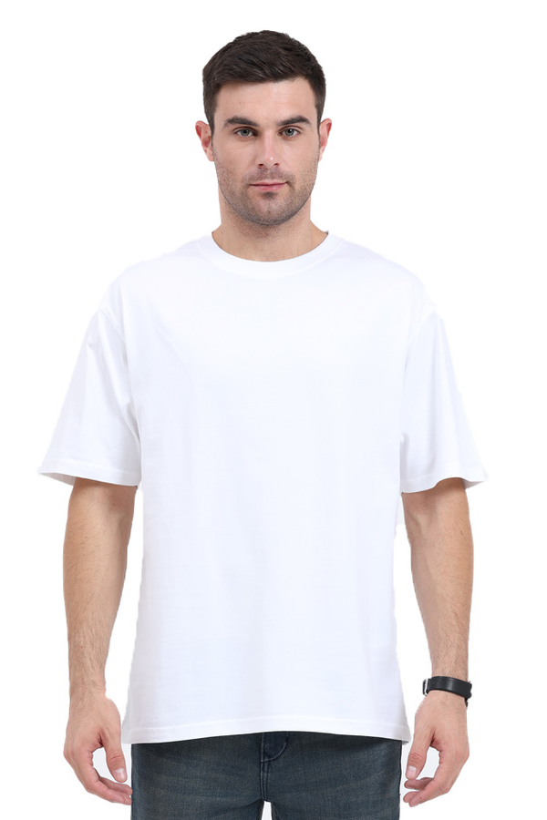 Plain Black And White Oversized T Shirt For Men - WowWaves