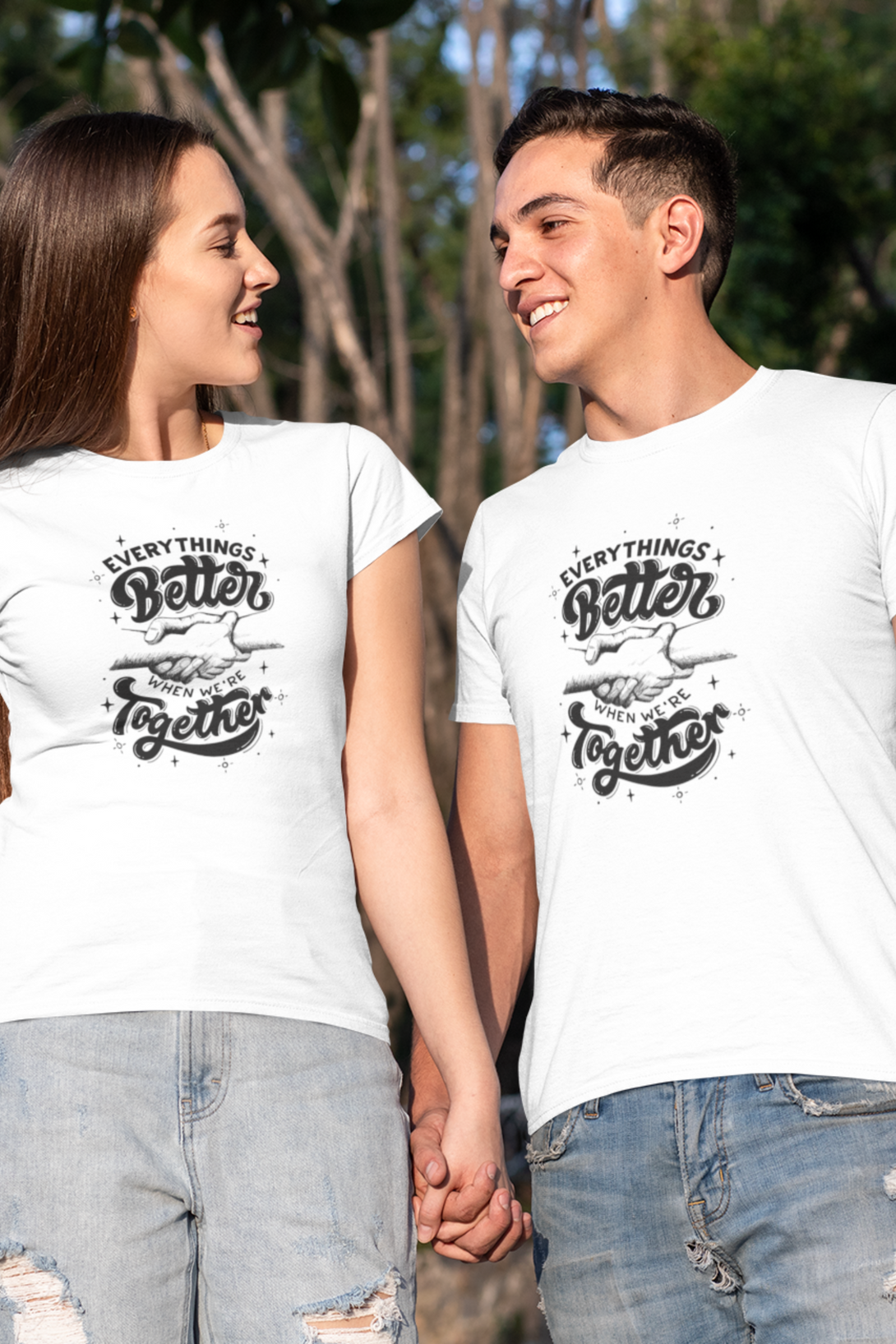 Together Forever Printed T-Shirt For Women - WowWaves - 2