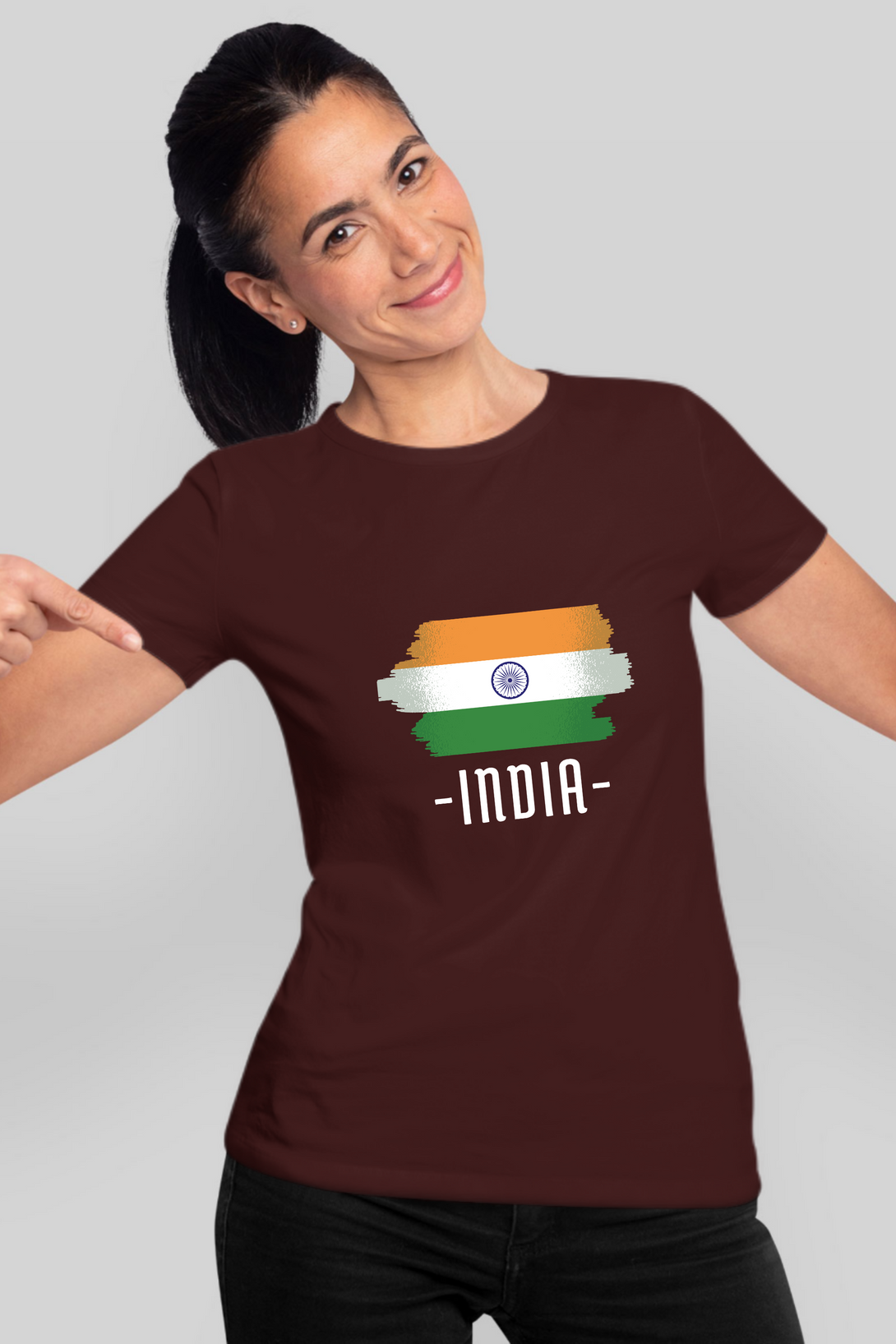 Proud Tricolor Printed T-Shirt For Women - WowWaves - 8