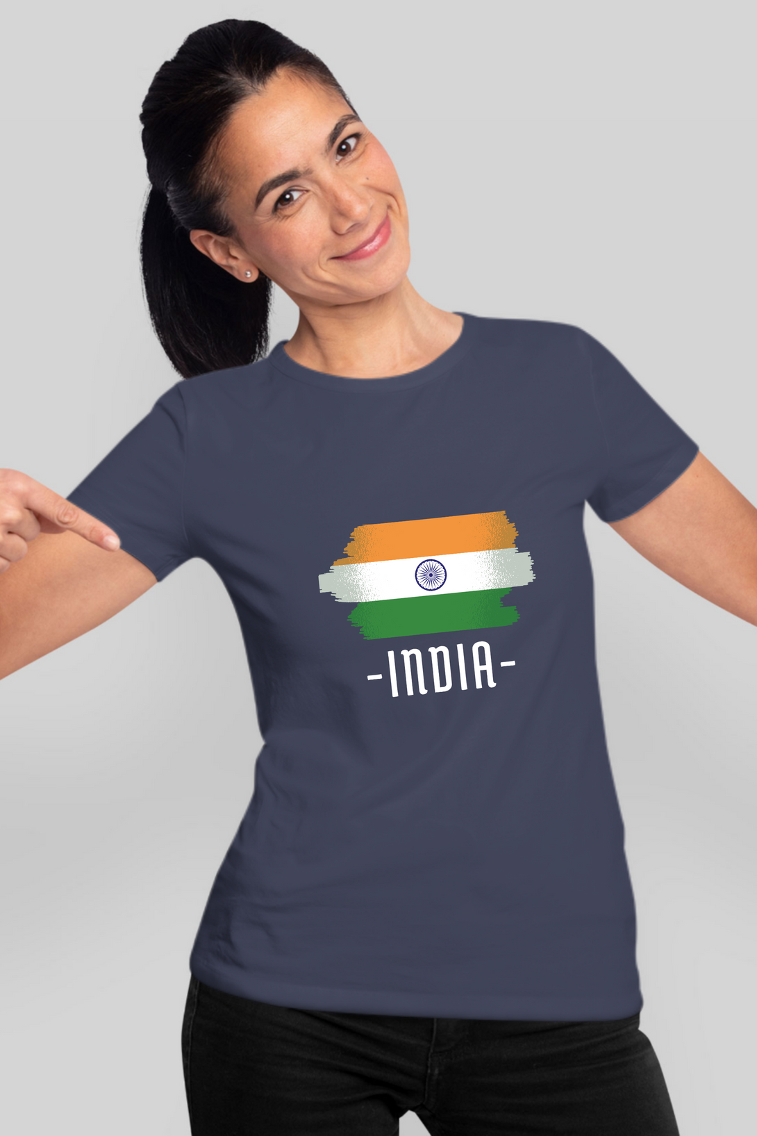 Proud Tricolor Printed T-Shirt For Women - WowWaves - 9