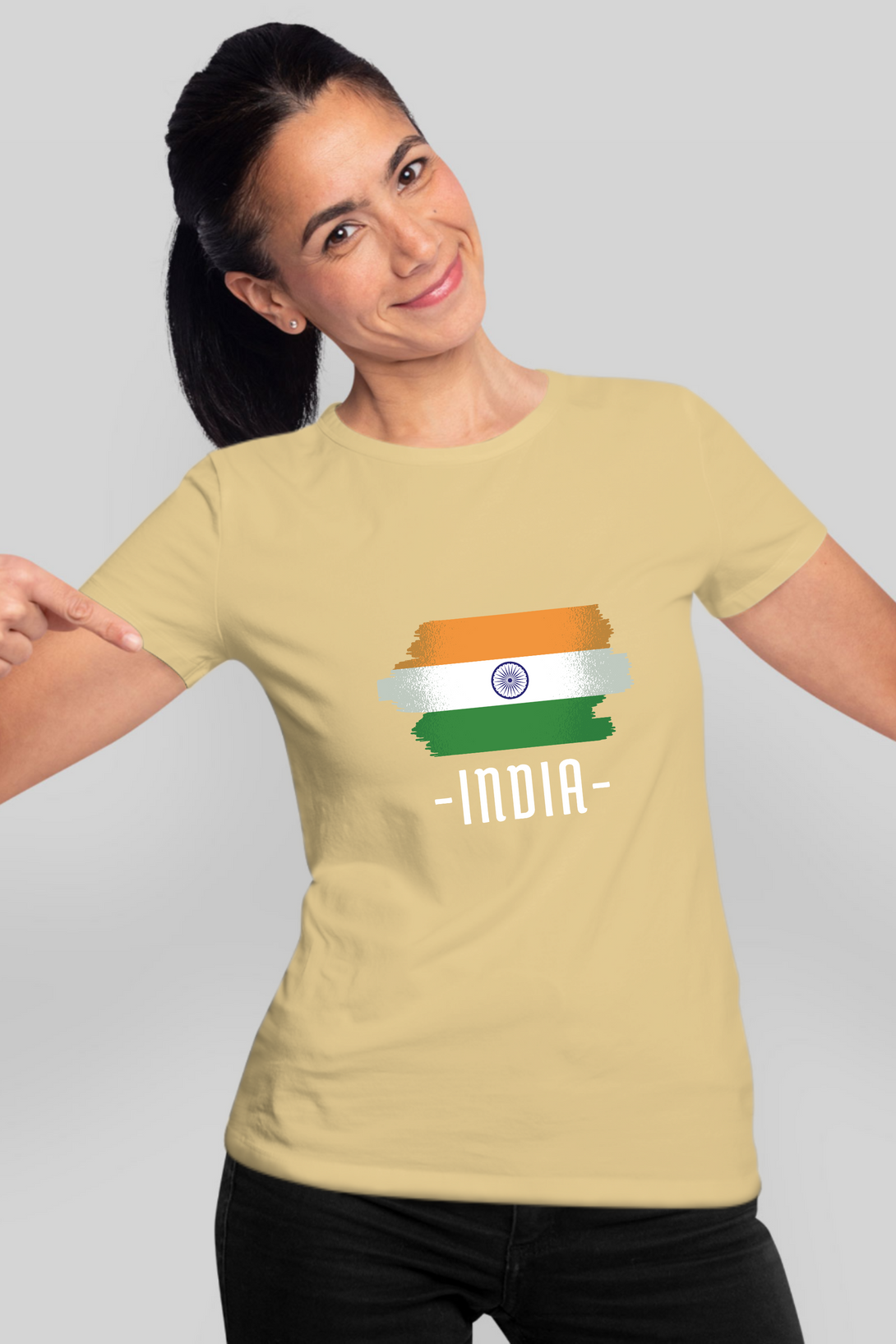 Proud Tricolor Printed T-Shirt For Women - WowWaves - 10