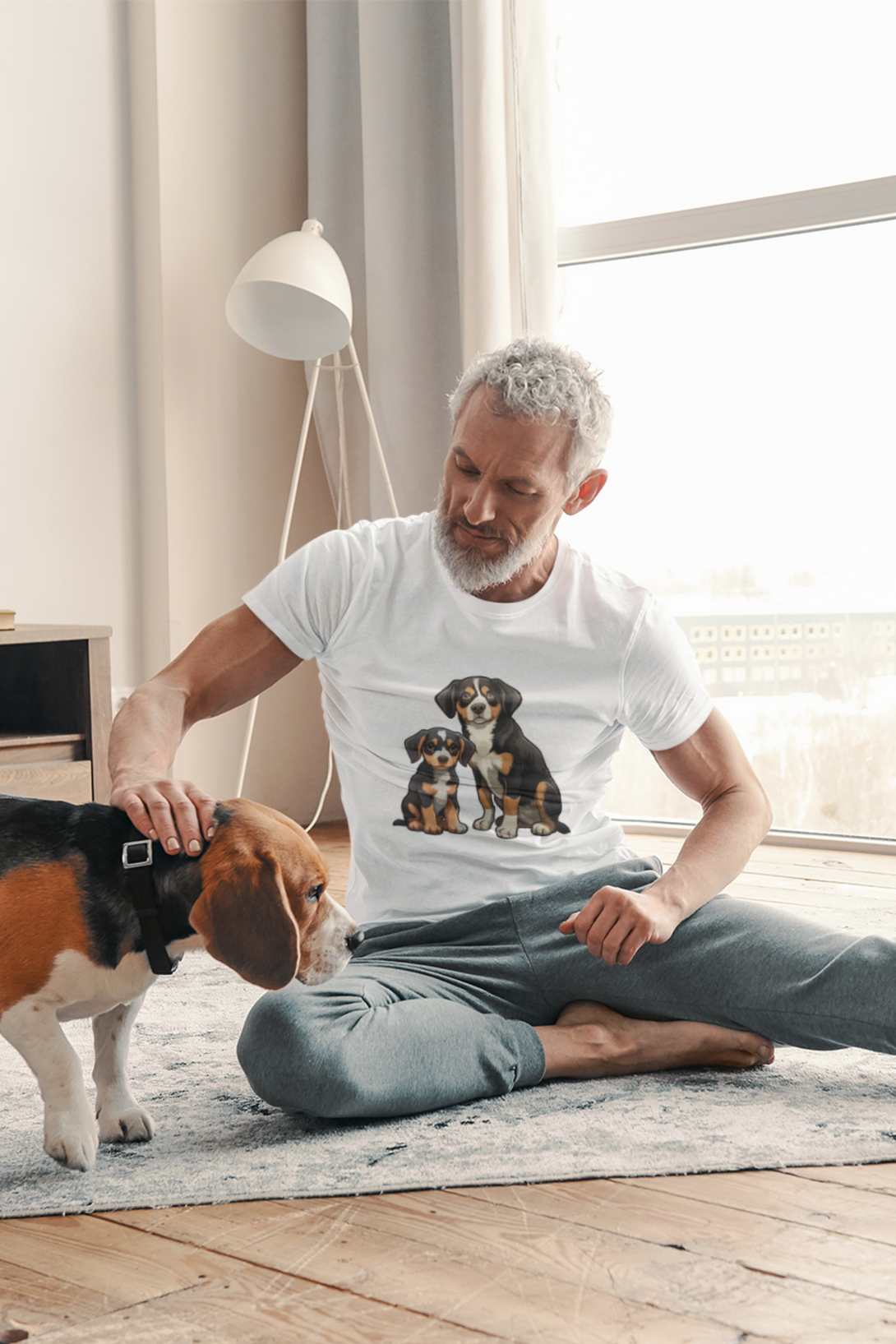 Puppy And Dog Printed T-Shirt For Men - WowWaves - 5