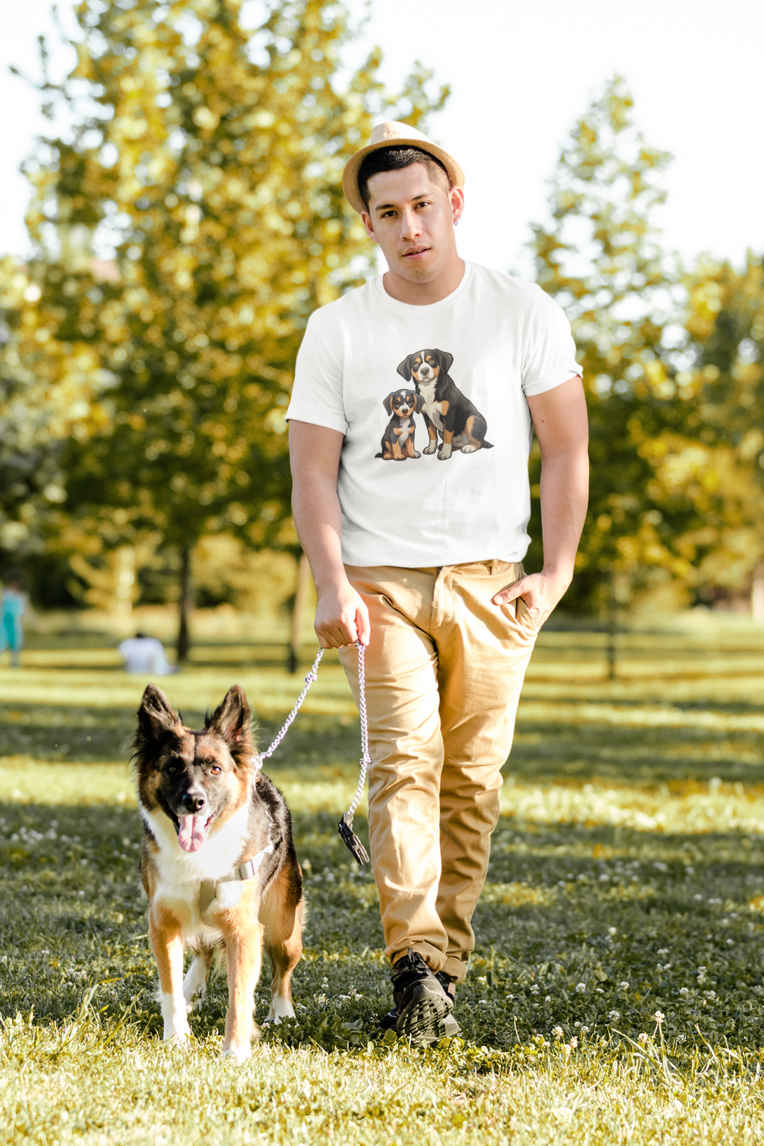Puppy And Dog Printed T-Shirt For Men - WowWaves - 2