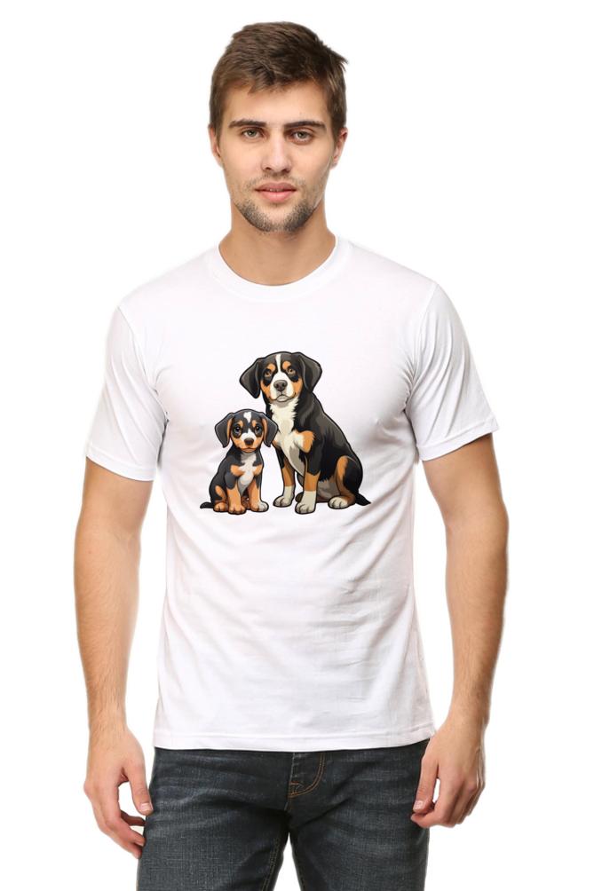 Puppy And Dog Printed T-Shirt For Men - WowWaves - 7
