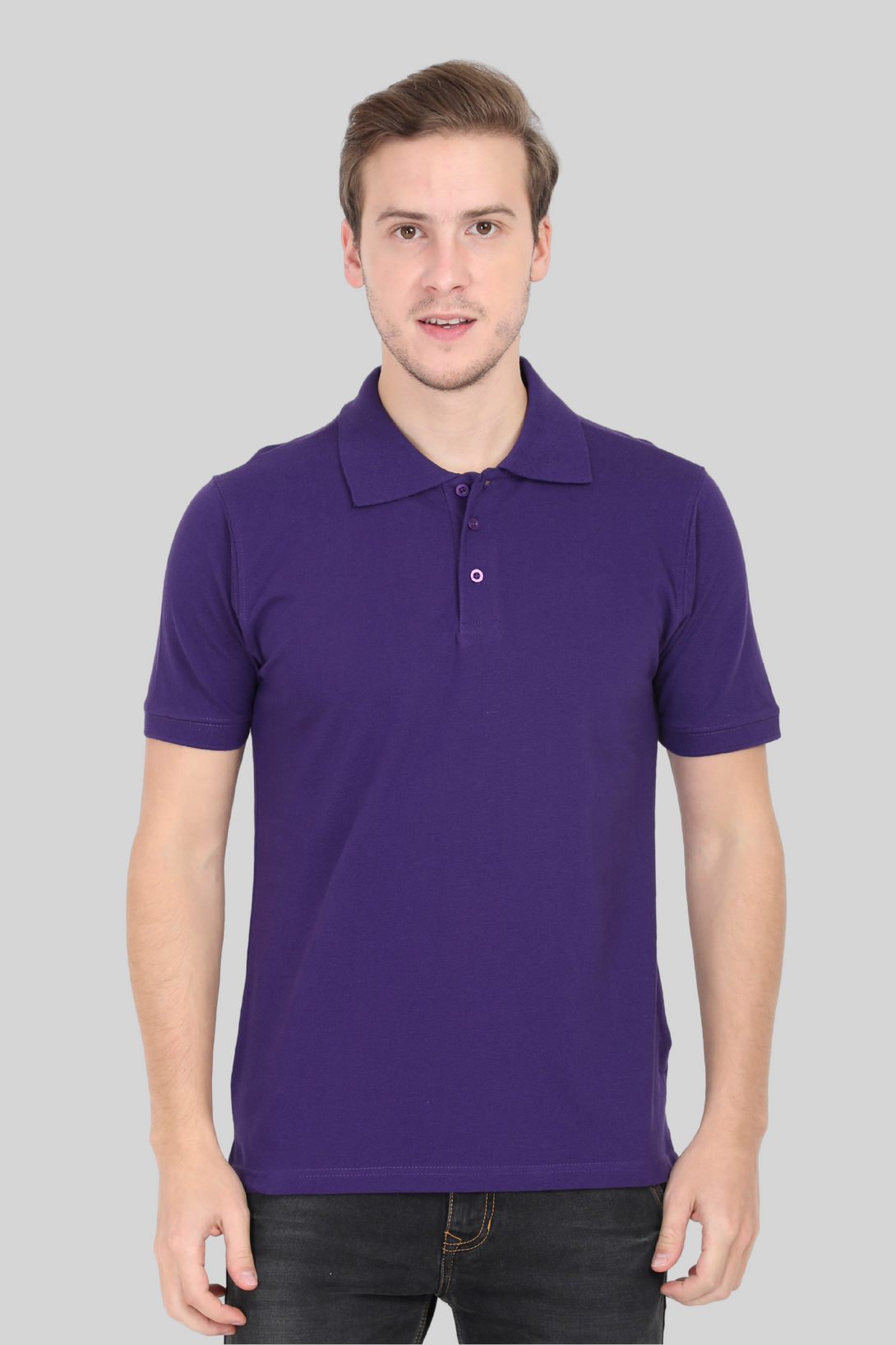 Purple Polo T-Shirt For Men - WowWaves - 1