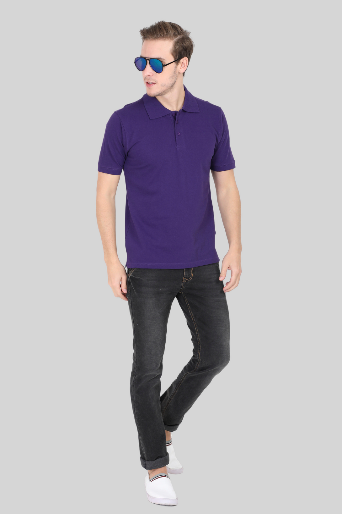 Purple Polo T-Shirt For Men - WowWaves - 6