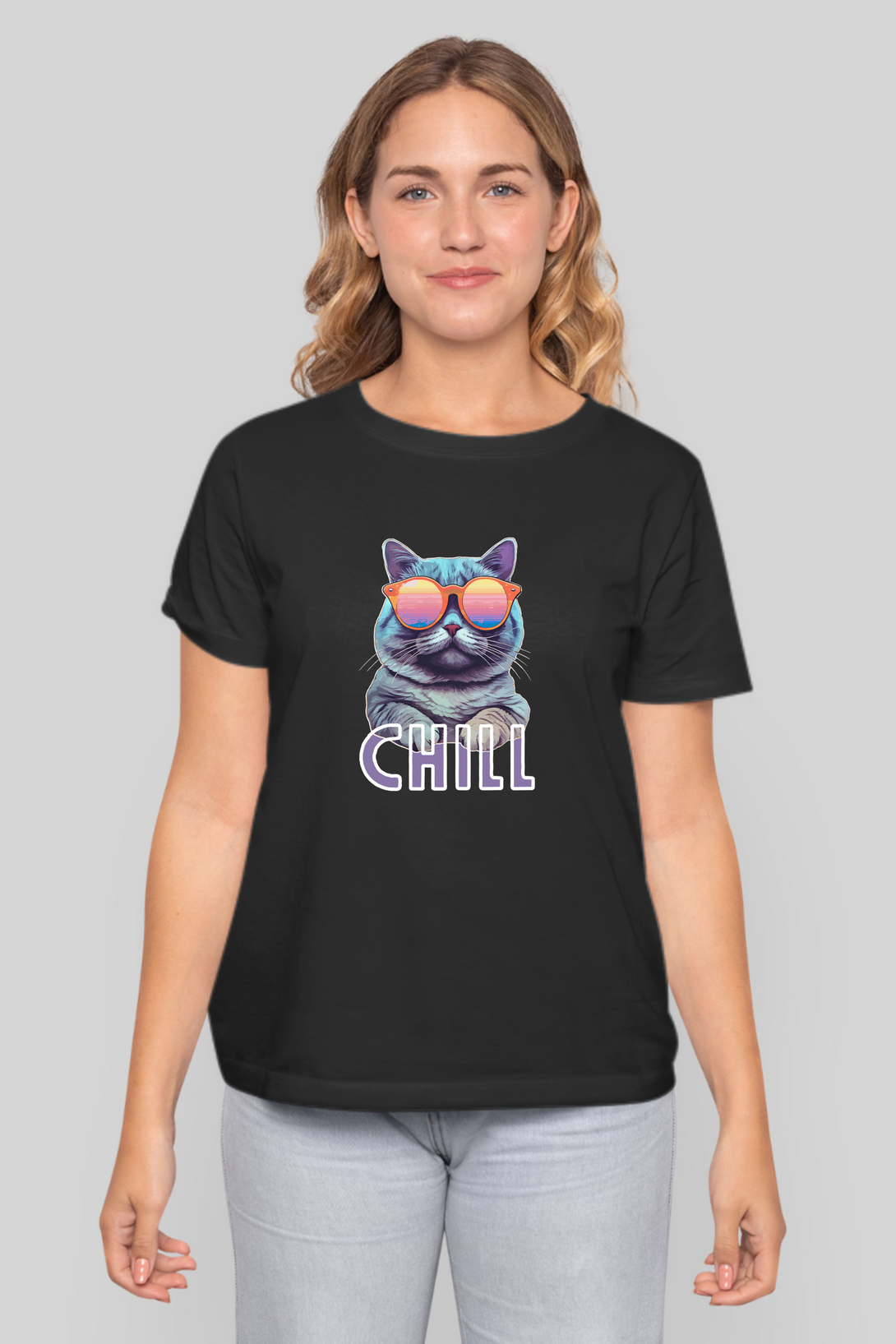 Chill Printed T-Shirt For Women - WowWaves - 9