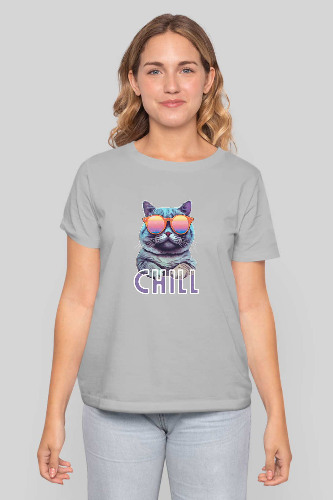 Chill Printed T-Shirt For Women - WowWaves - 8