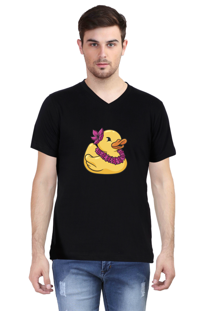Hawaiian Duck Printed V Neck T-Shirt For Men - WowWaves - 7