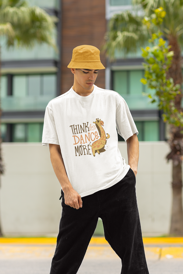 Think Less Dance More Printed T-Shirt For Men - WowWaves