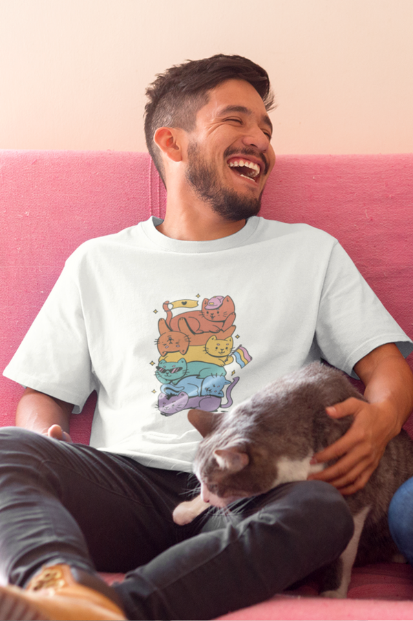Lgbtq Cats Printed T-Shirt For Men - WowWaves