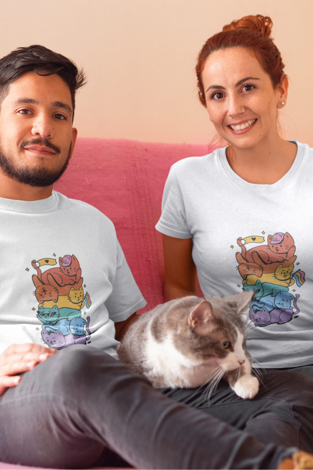 Lgbtq Cats Printed T-Shirt For Men - WowWaves - 2