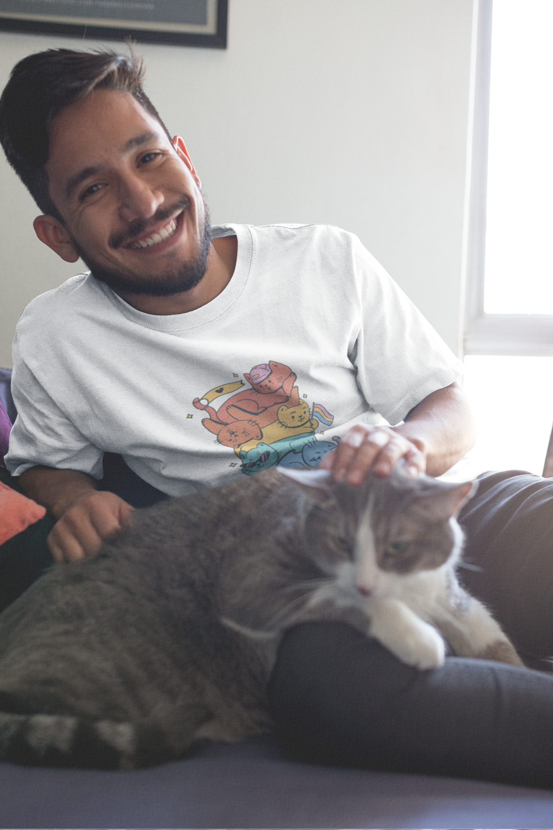 Lgbtq Cats Printed T-Shirt For Men - WowWaves - 3