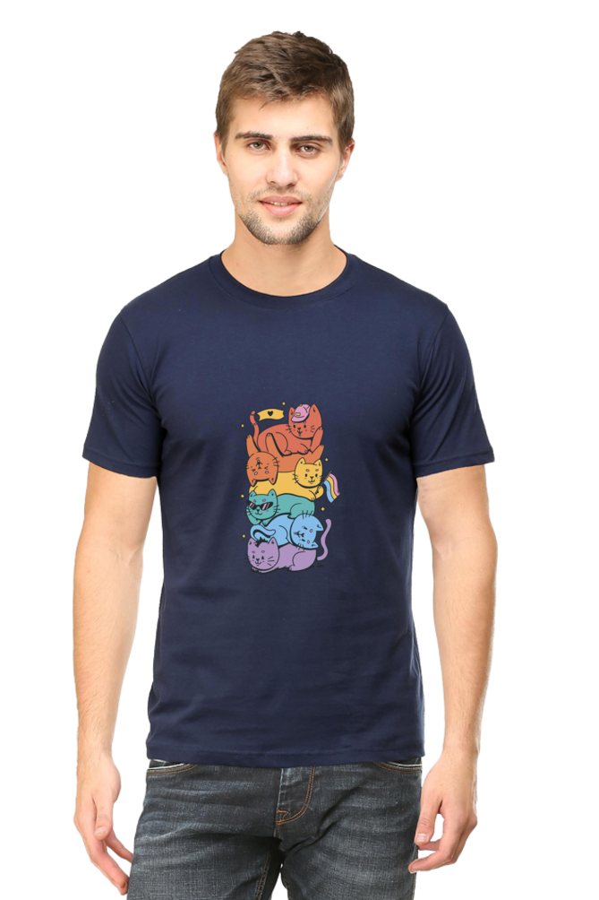 Lgbtq Cats Printed T-Shirt For Men - WowWaves - 13