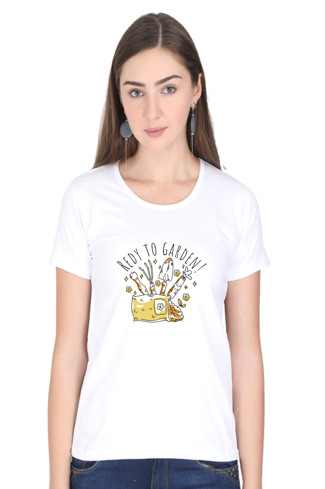 Ready To Garden! Printed Scoop Neck T-Shirt For Women - WowWaves - 8