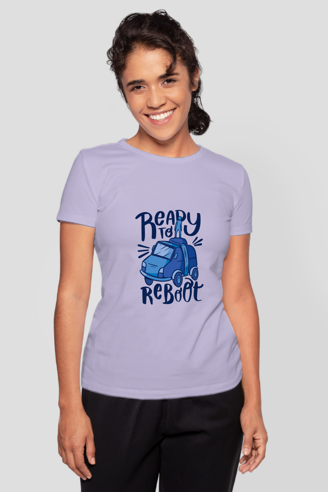 Ready To Reboot Printed T-Shirt For Women - WowWaves - 10