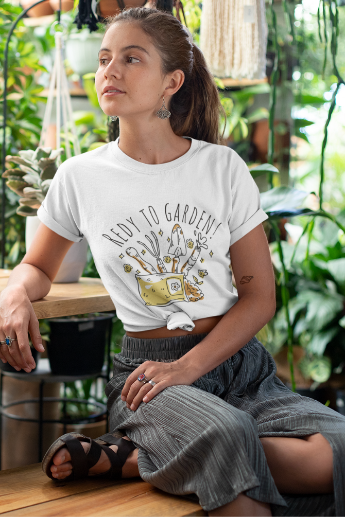 Ready To Garden Printed T-Shirt For Women - WowWaves - 2