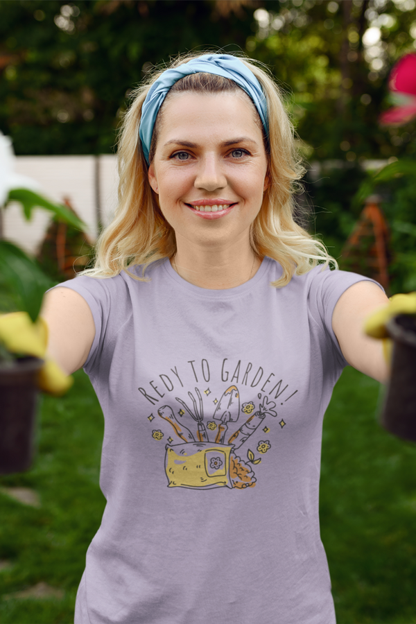 Ready To Garden Printed T-Shirt For Women - WowWaves