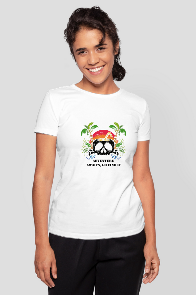 Hawaiian Beach Printed T-Shirt For Women - WowWaves - 7