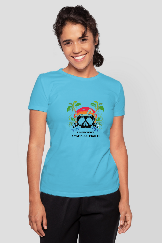 Hawaiian Beach Printed T-Shirt For Women - WowWaves - 9
