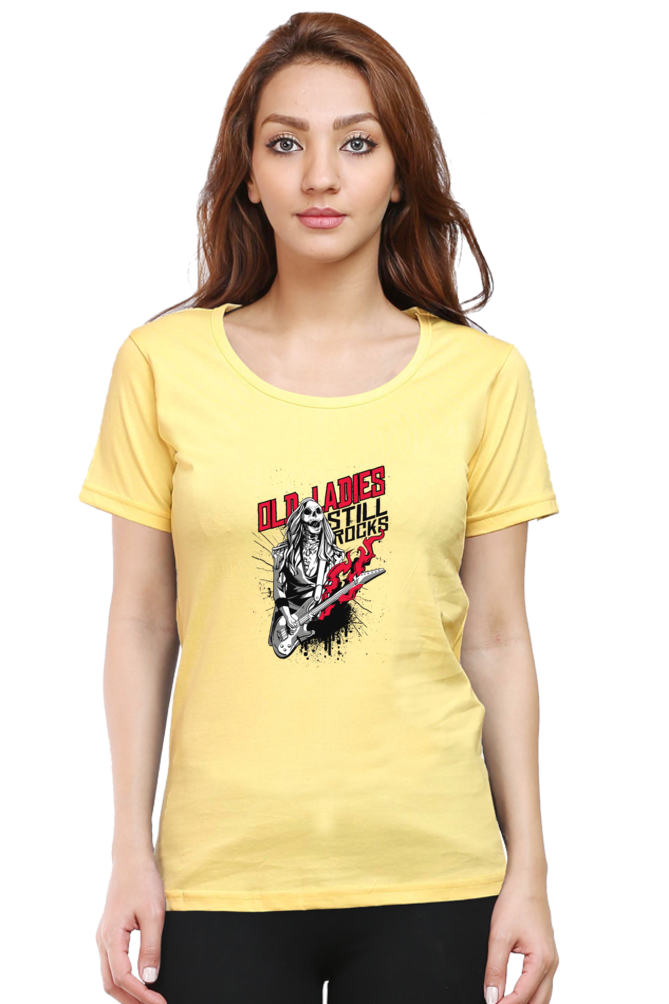 Zombie Rocker Printed Scoop Neck T-Shirt For Women - WowWaves - 8