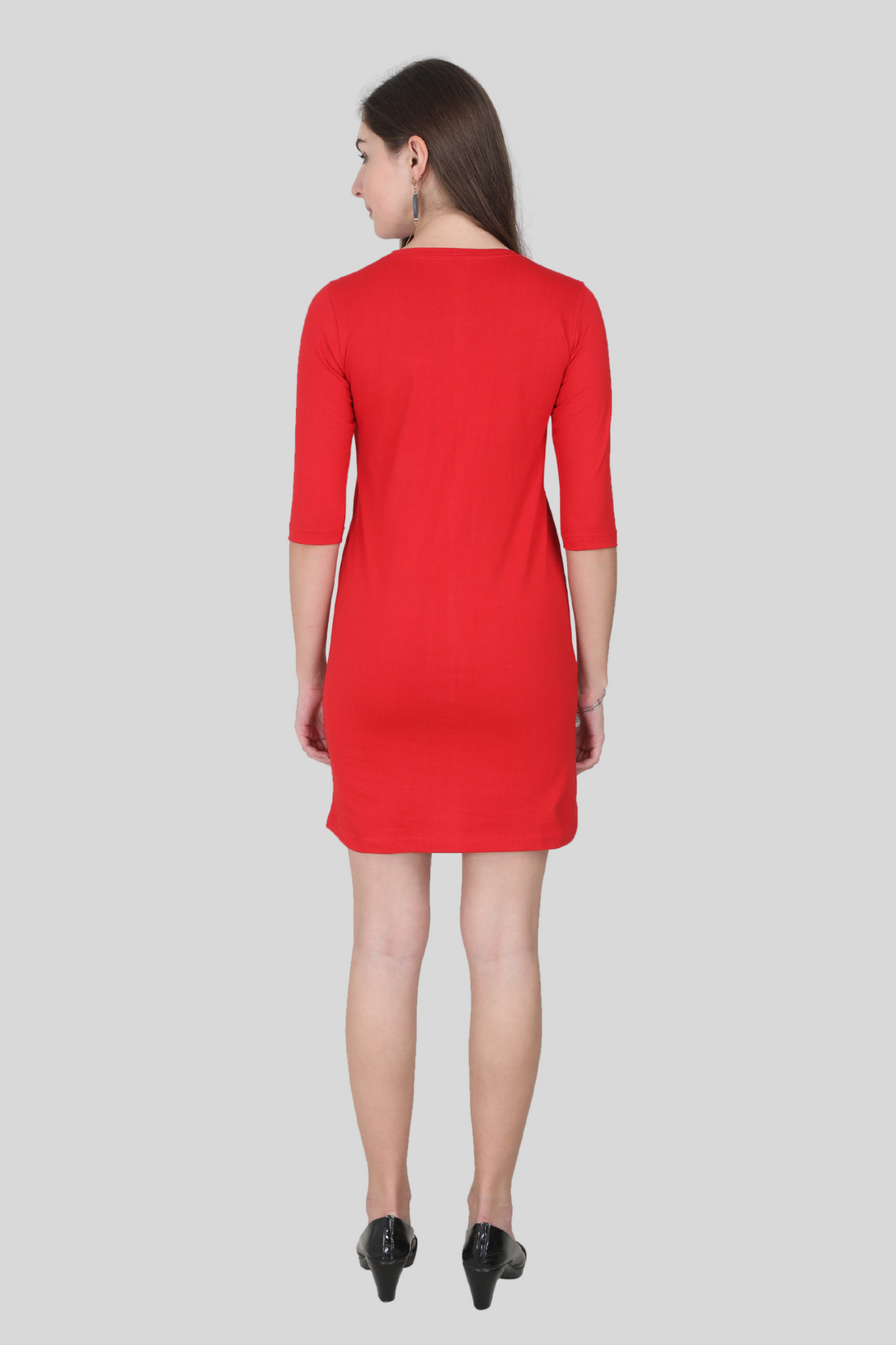 Red T-Shirt Dress For Women - WowWaves - 6