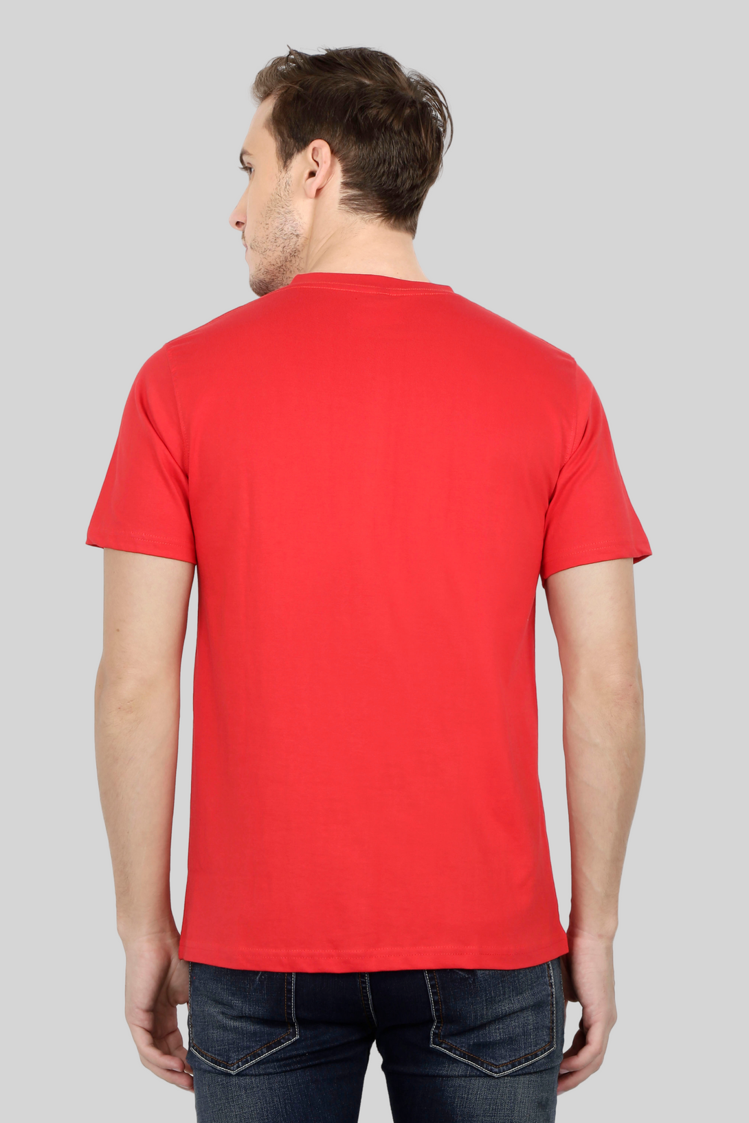 Red V Neck T-Shirt For Men - WowWaves - 8