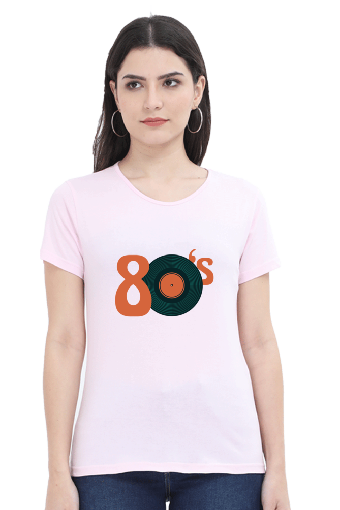 Retro Groove Printed Scoop Neck T-Shirt For Women - WowWaves - 6
